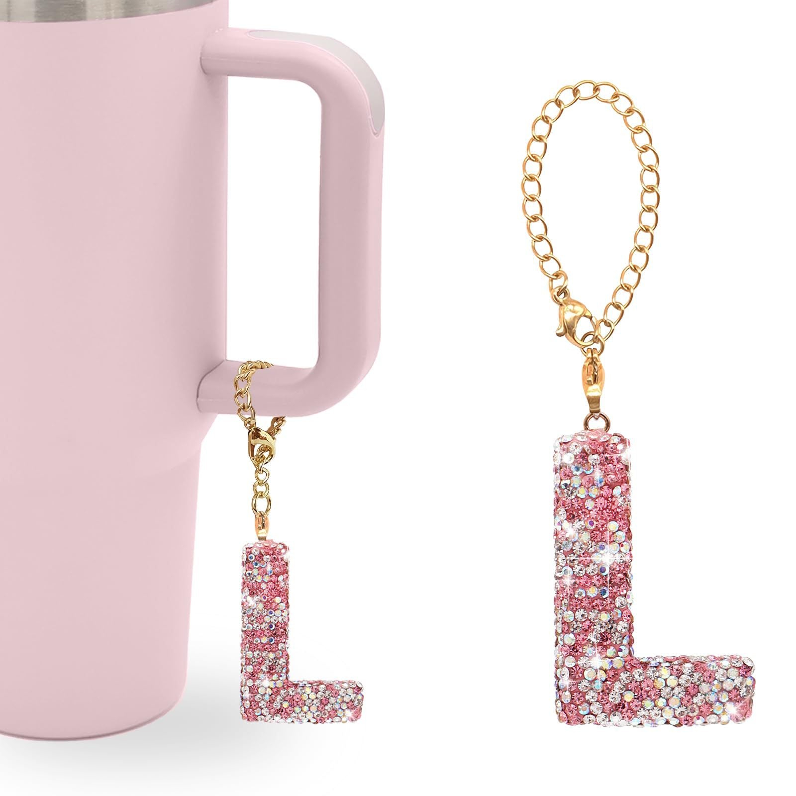 Wholesale Pink Diamond English Letter Water Cup Chain Pendant Cup Accessories